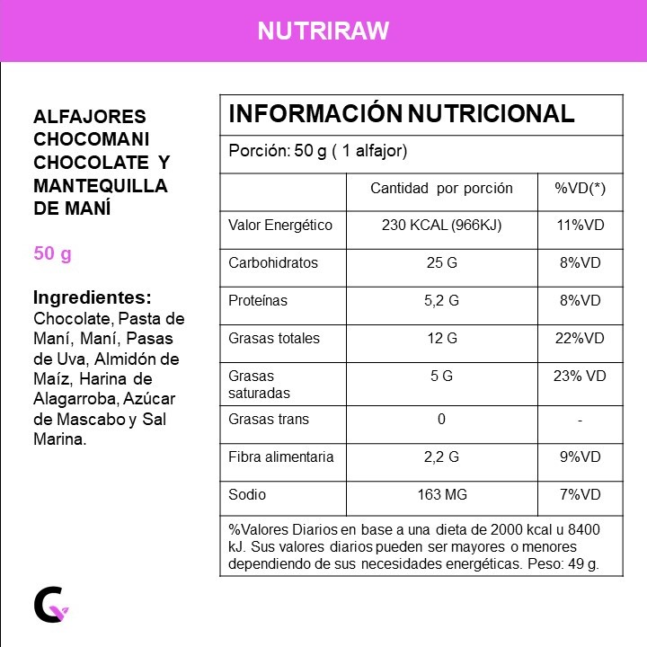 Caja x 8 alfajor "chocomaní" (chocolate y mantequilla de maní)